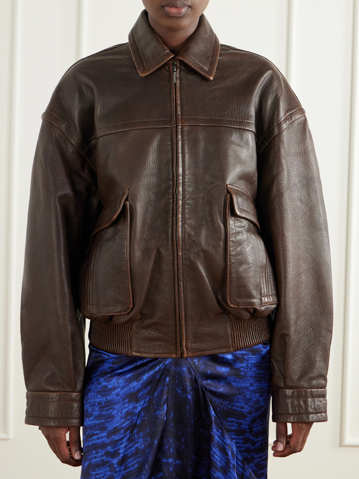 Christopher Esber Leather Jacket In Brown