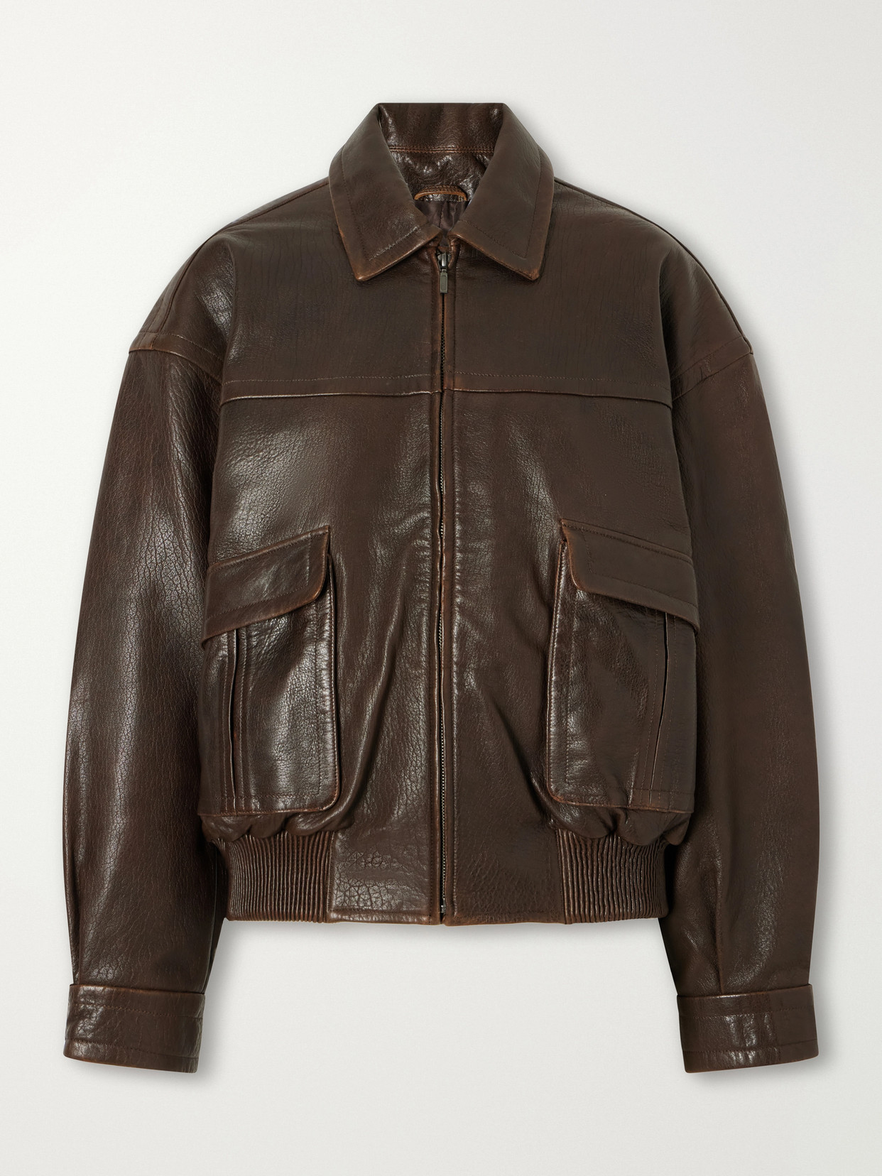 Christopher Esber Leather Jacket In Brown