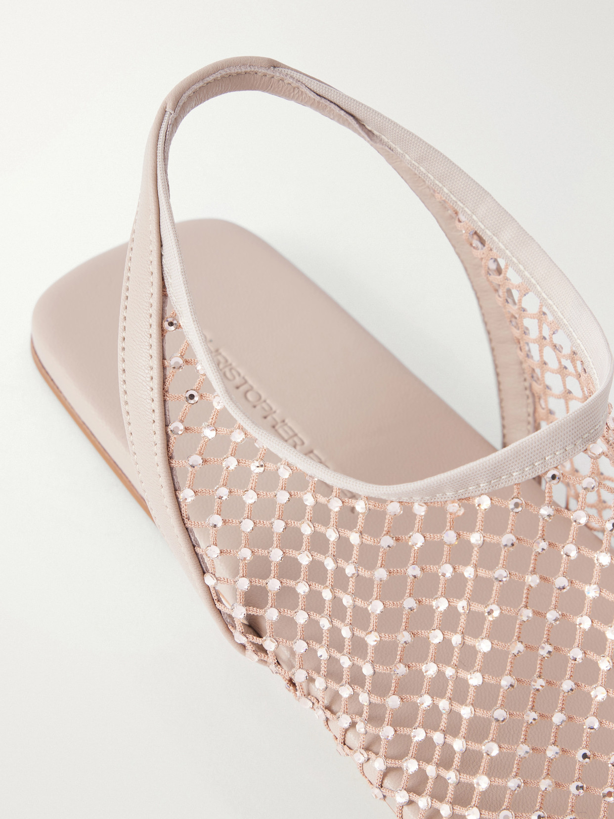 Minette Crystal-Embellished Mesh And Slingback
