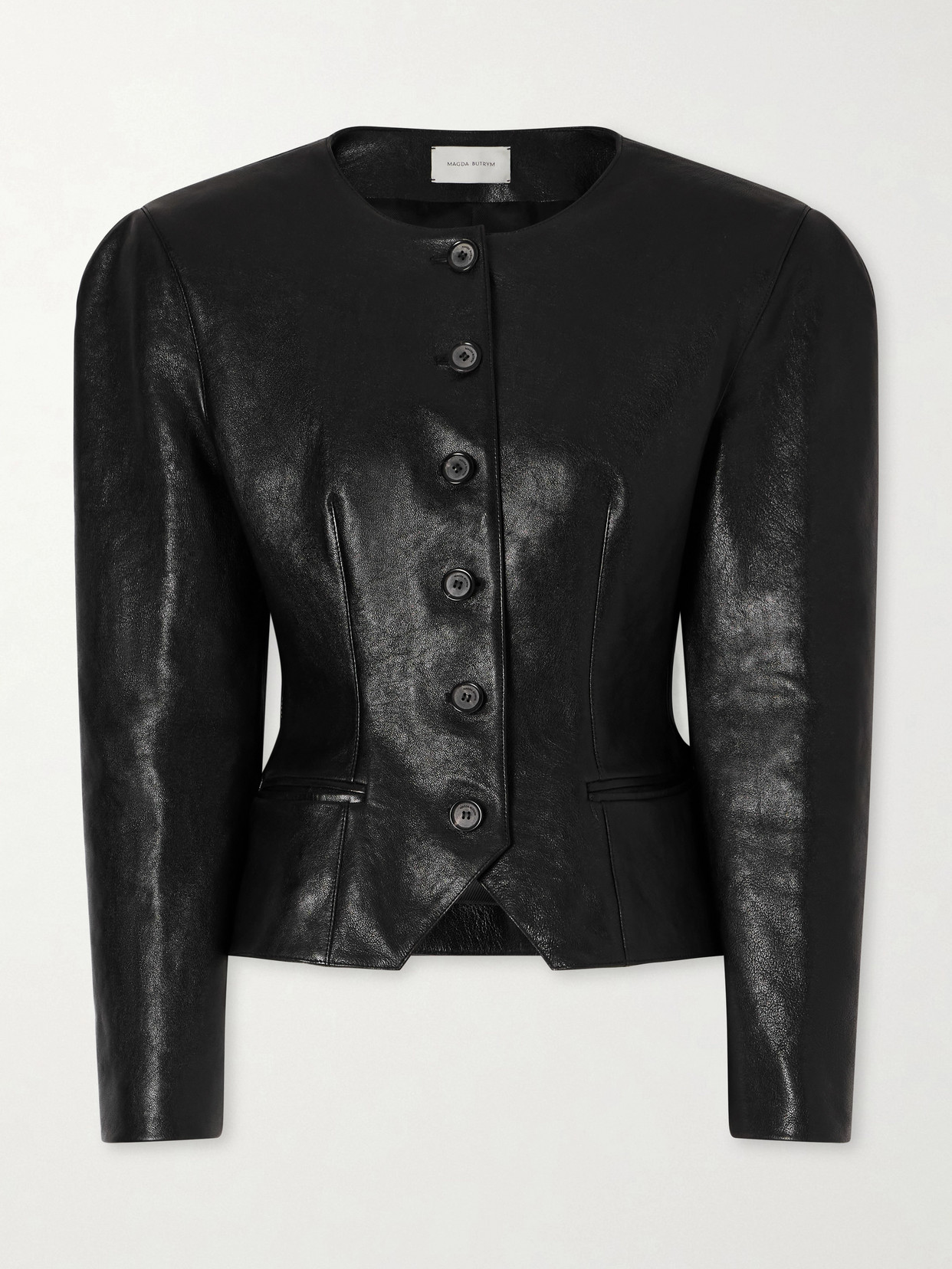Magda Butrym Paneled Leather Jacket In Black