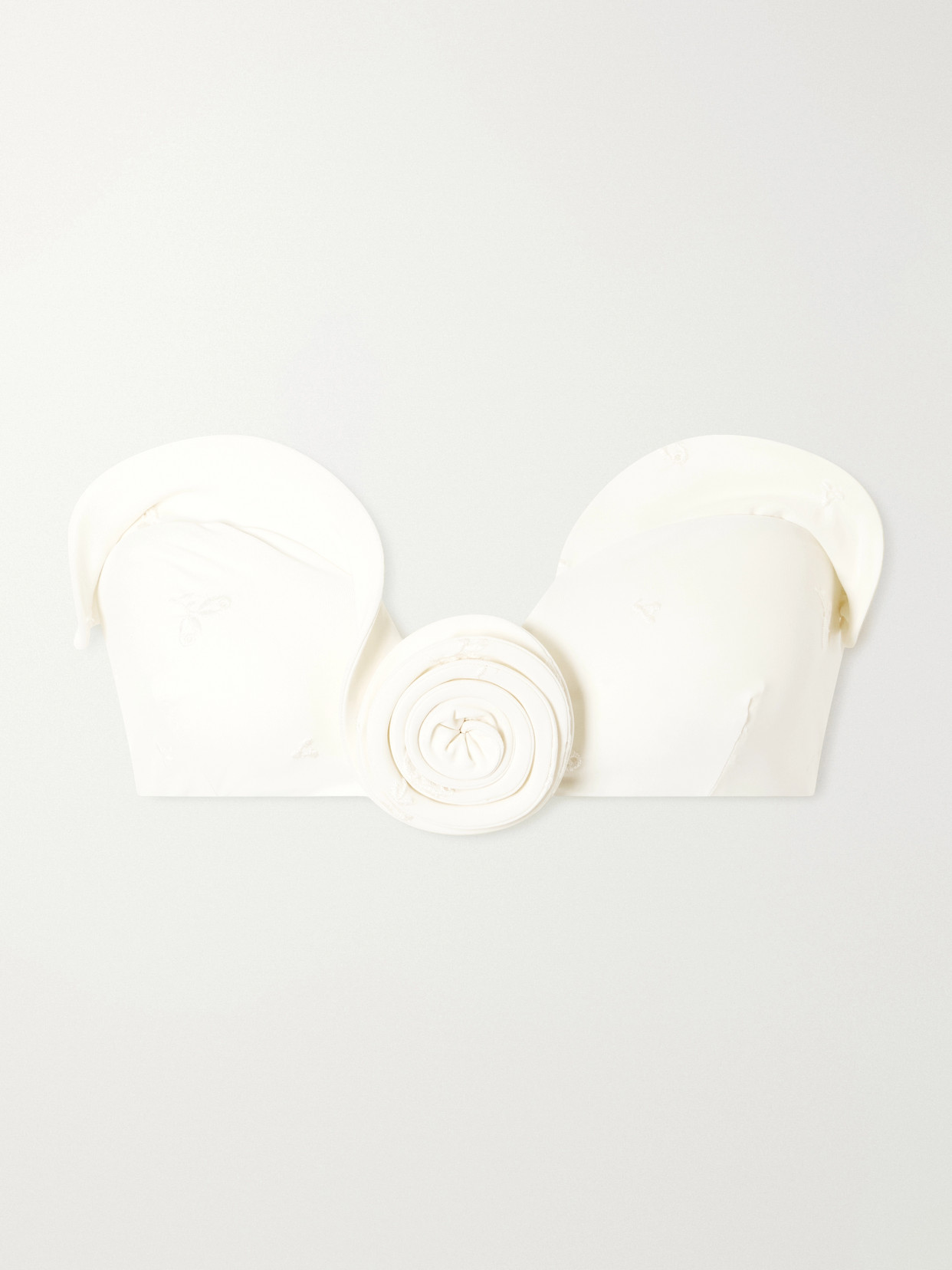Magda Butrym Appliquéd Stretch-jersey Bikini Top In Neutrals