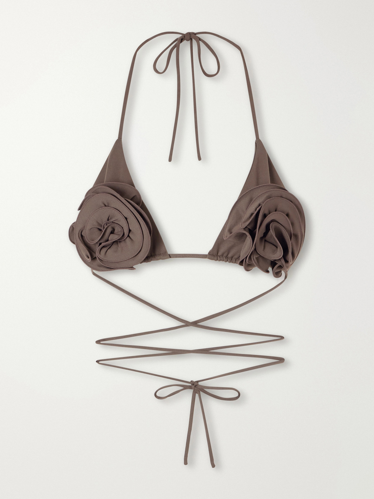 Magda Butrym Appliquéd Bikini Top In Brown