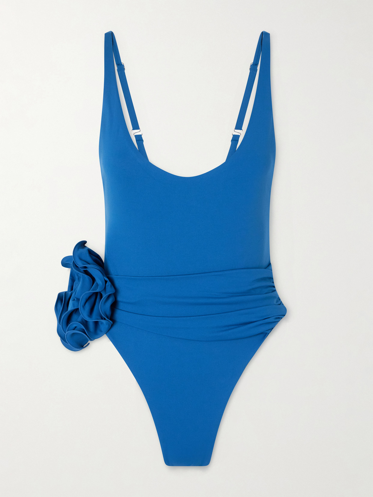 Magda Butrym Embellished Gathered Swimsuit In Blue