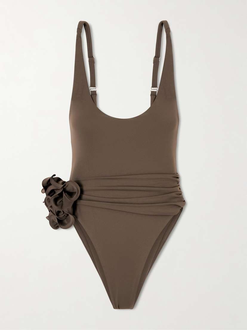 Magda Butrym Embellished Gathered Swimsuit