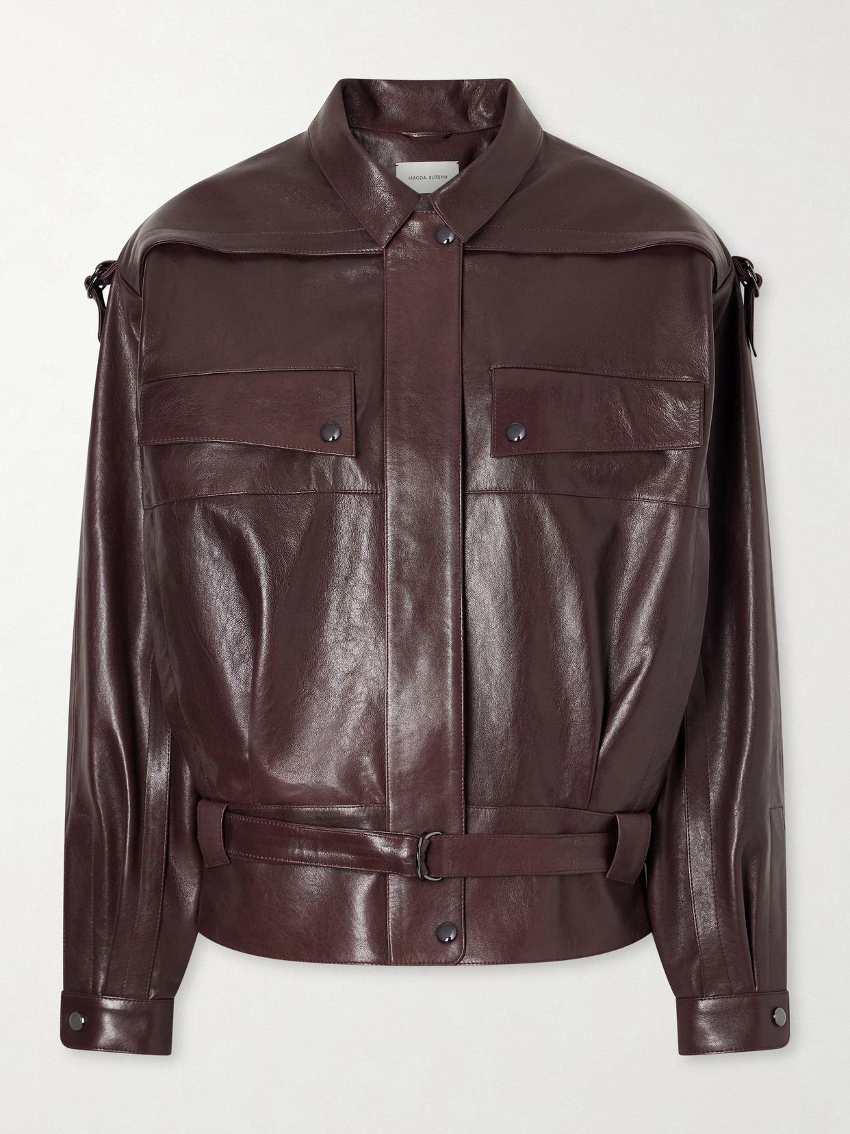 Magda Butrym Pf25 Leather 08 Jacket Burgundy 133725 Burgundy