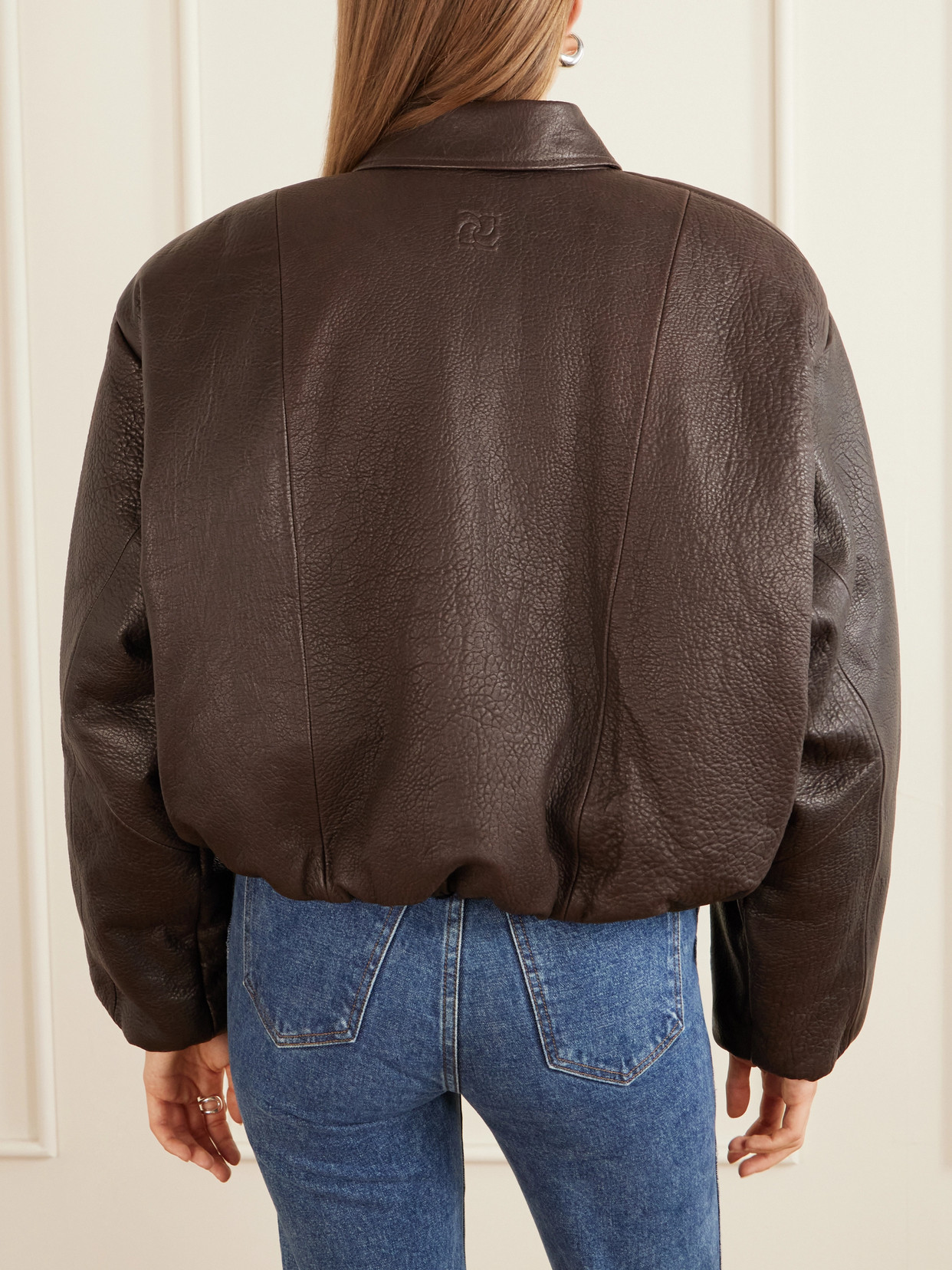 Textured-Leather Jacket