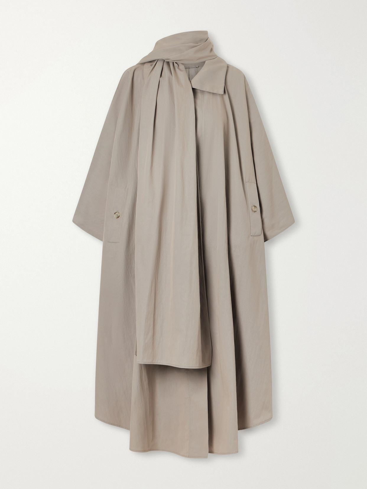 Magda Butrym Scarf-detailed Cotton-blend Trench Coat In Neutral