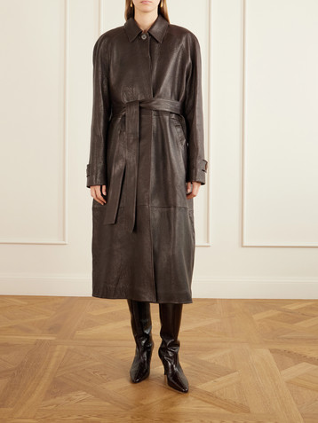 Magda Butrym Belted leather trench coat