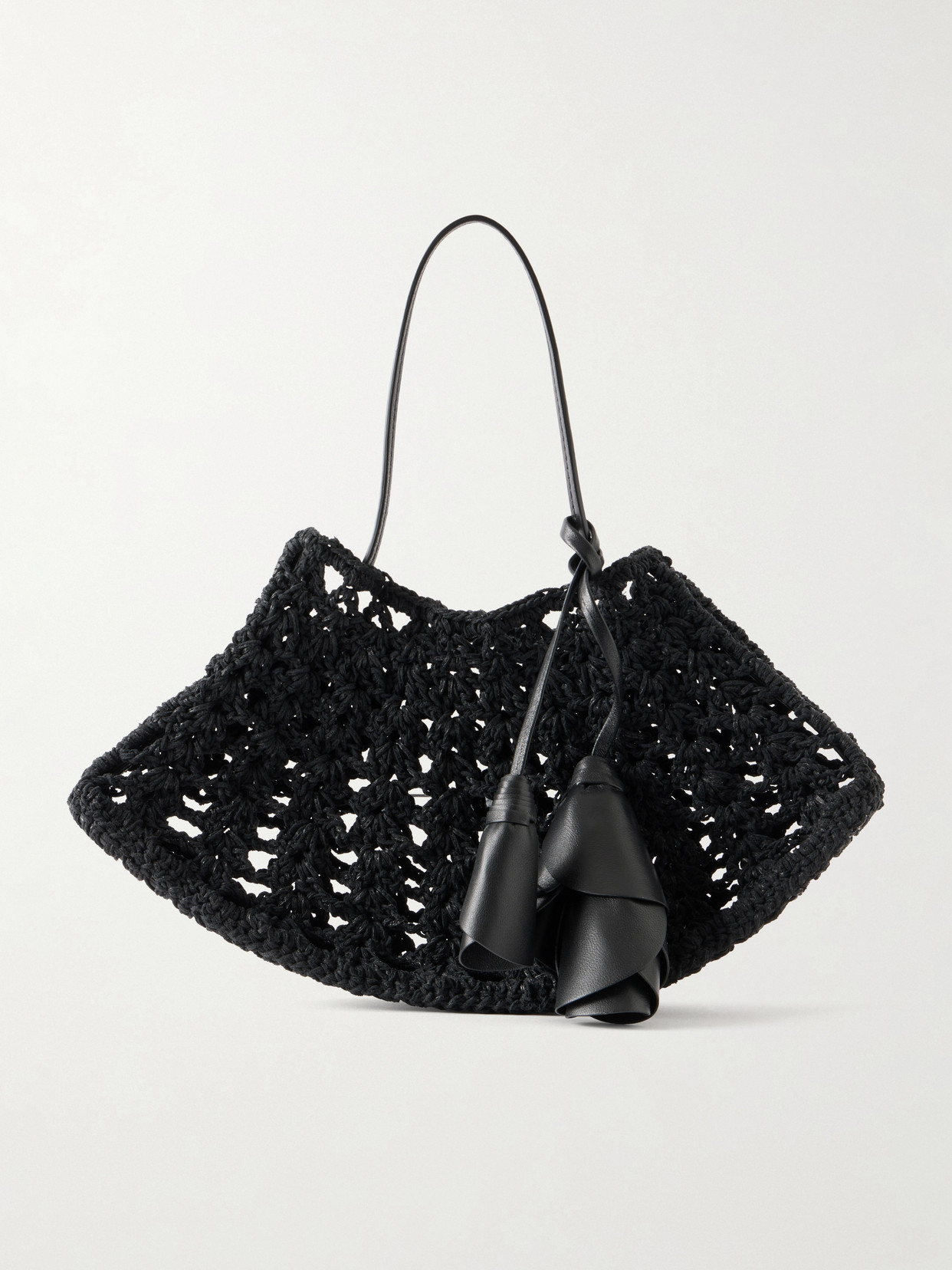 Magda Butrym Maya Crocheted Leather Tote In Black