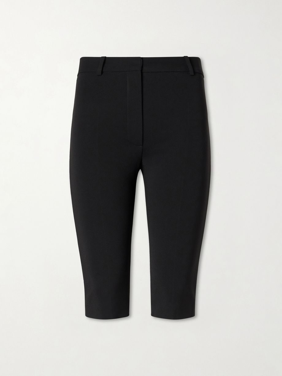 Crepe straight-leg capri pants