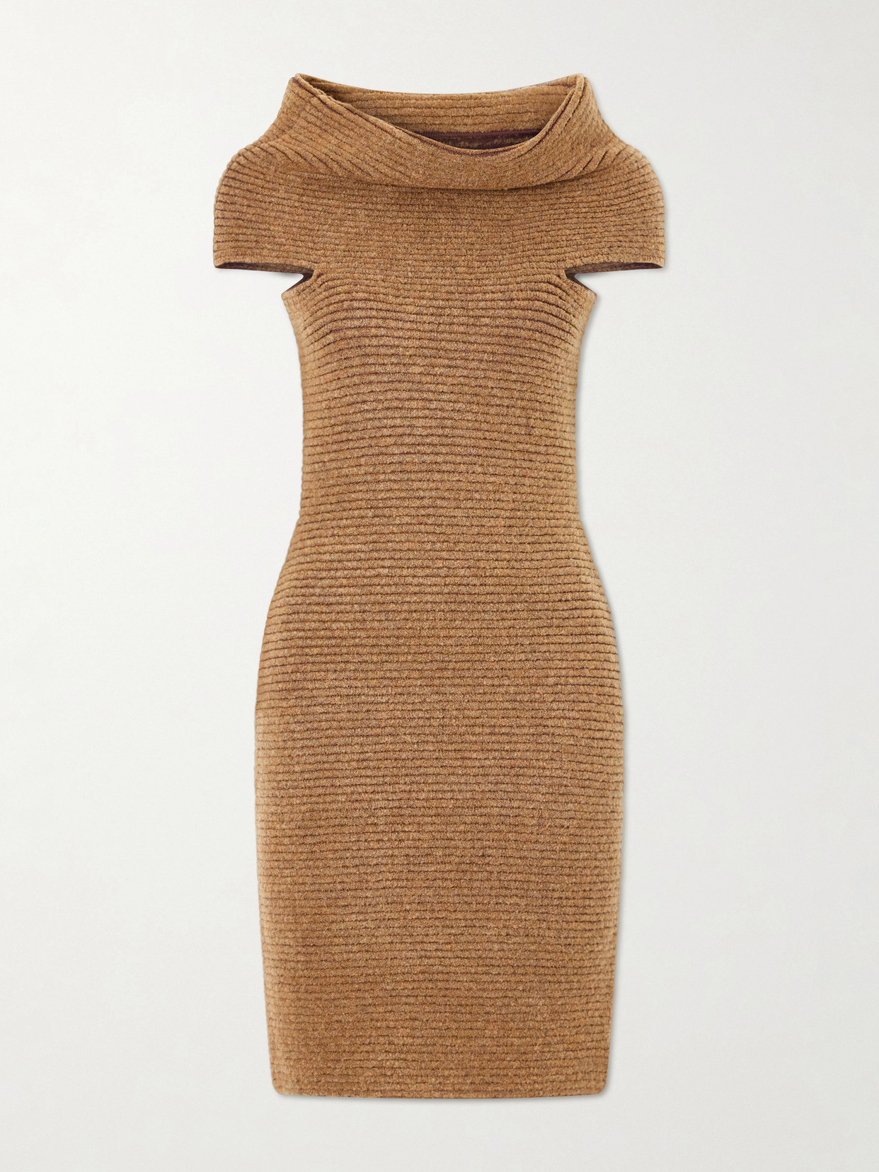 Magda Butrym Knitted Jersey Midi Dress In Brown