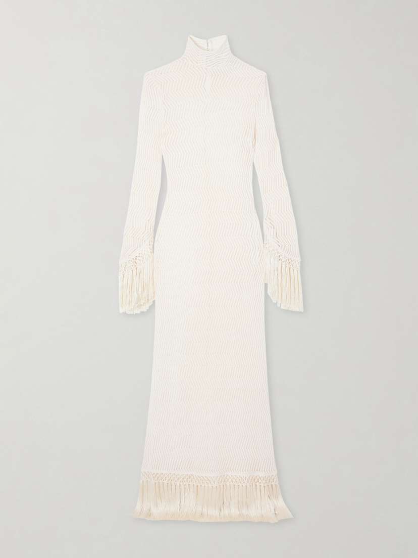 Taller Marmo New Mexico Fringed Open-knit Cotton Gown | Thumbnail 5