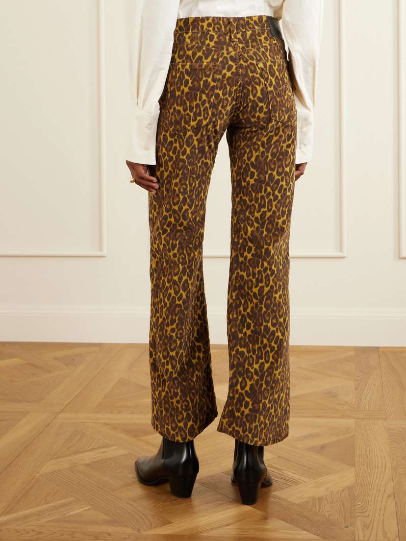 R13 Joan Cropped Animal-print Flared Jeans | Thumbnail 4