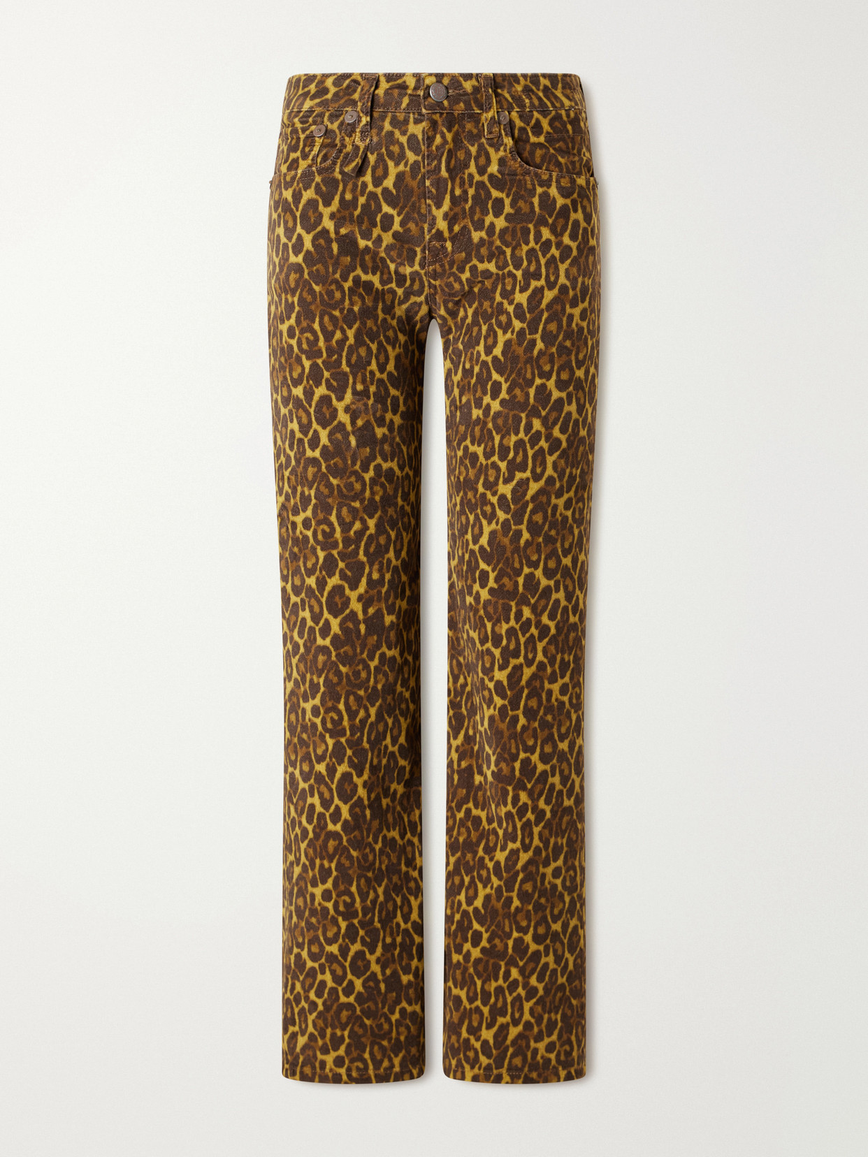 R13 Joan Cropped Animal-print Flared Jeans In Multi