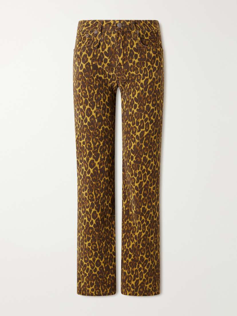 R13 Joan Cropped Animal-print Flared Jeans
