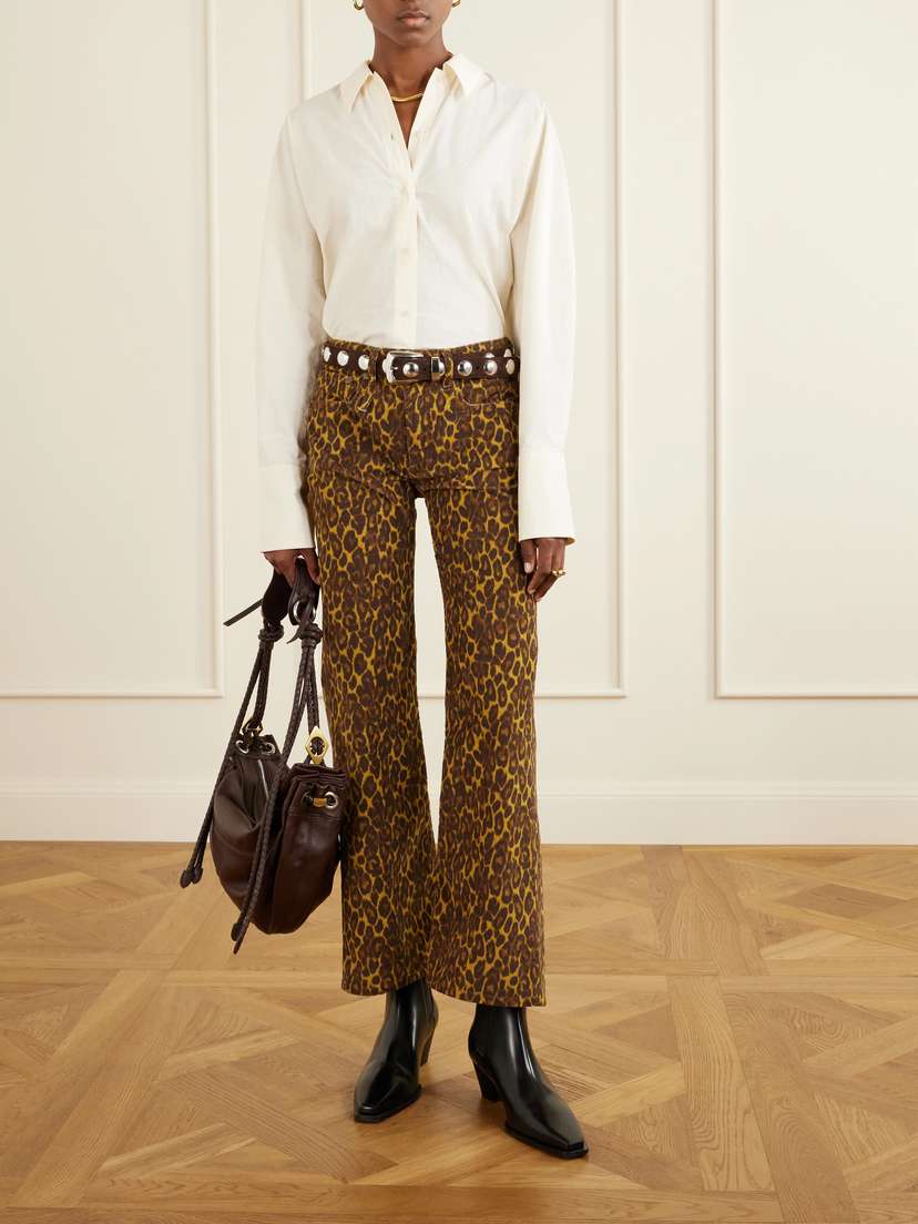 R13 Joan Cropped Animal-print Flared Jeans | Thumbnail 2