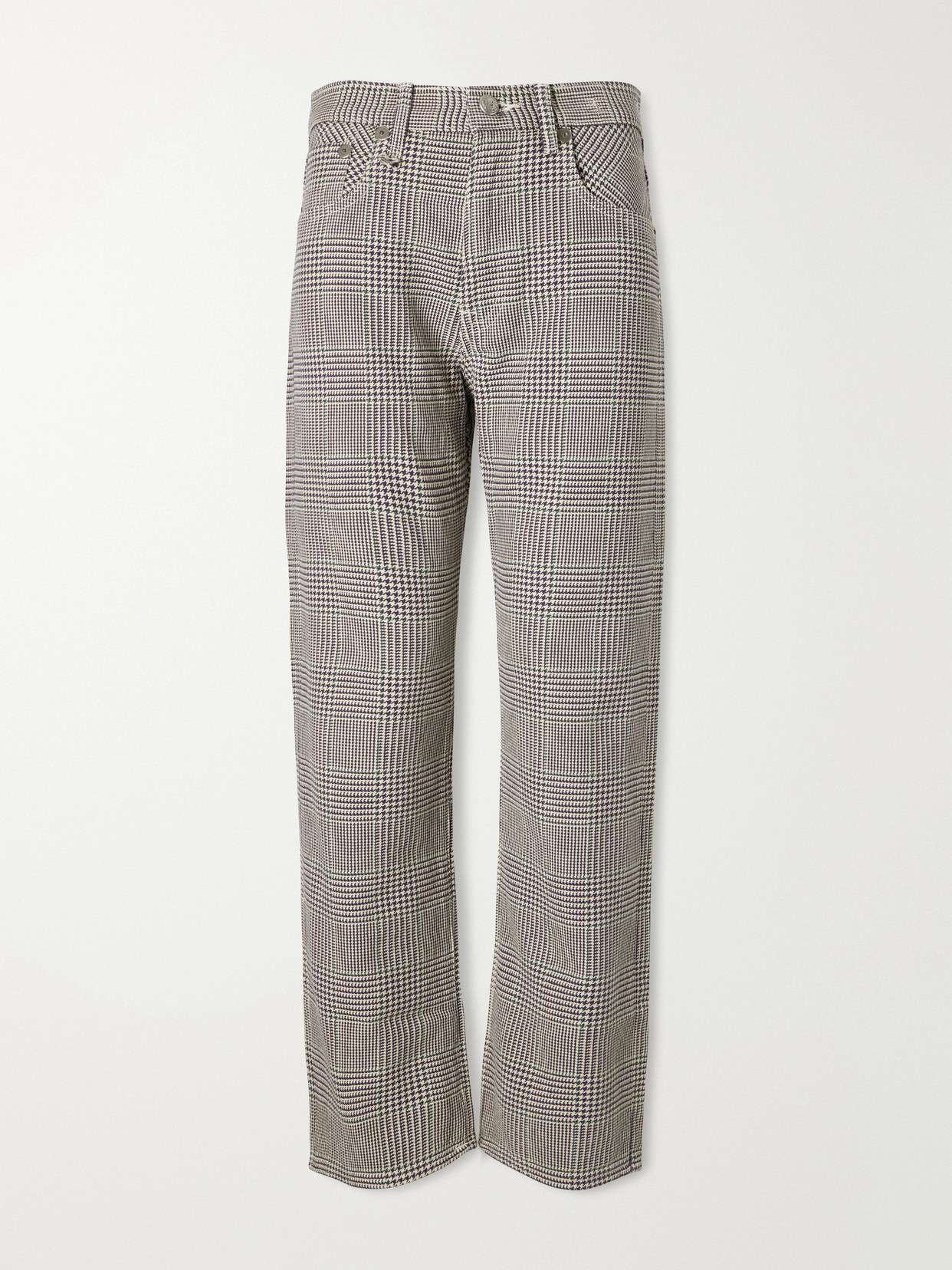 R13 Bf Prince Of Wales Straight-leg Jeans In Gray