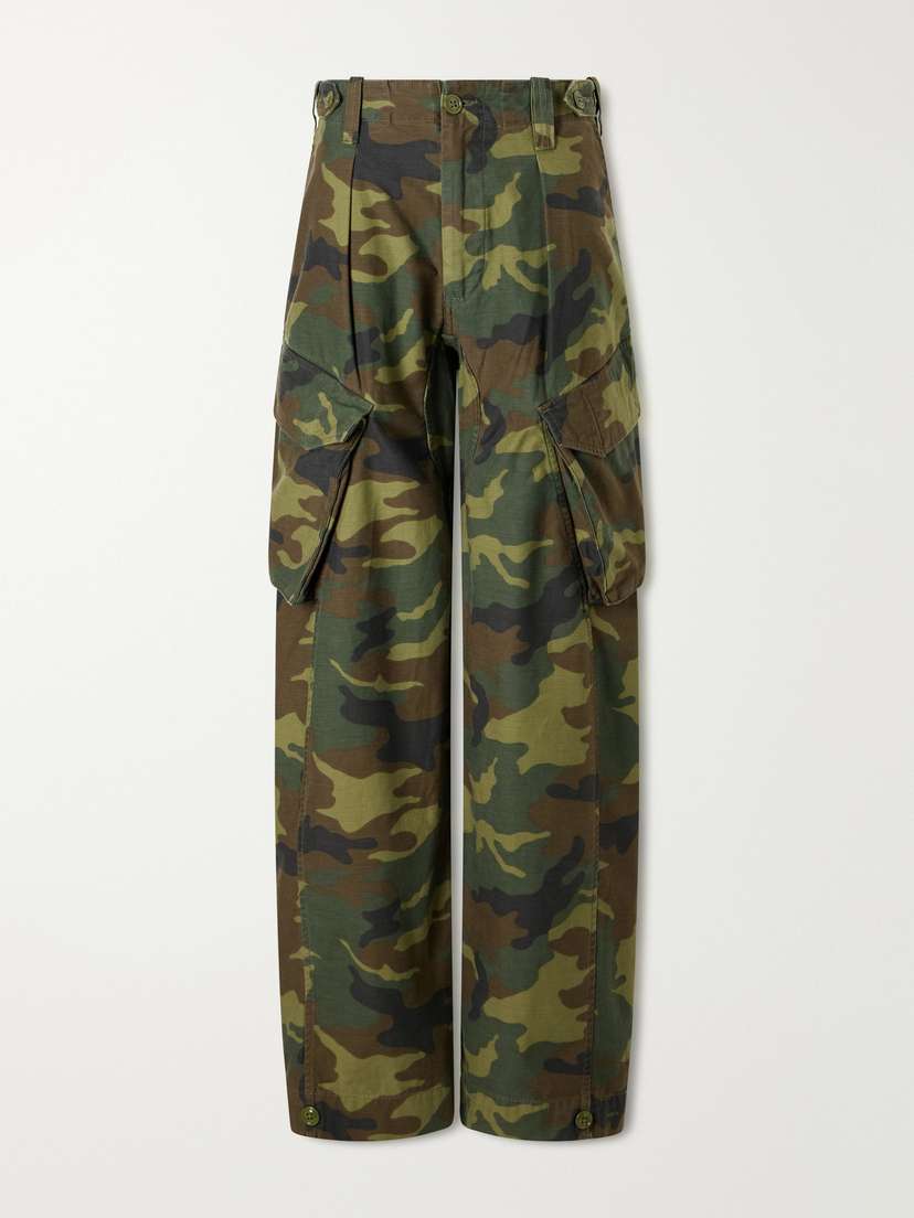 R13 Printed Cotton-canvas Barrel-leg Cargo Pants