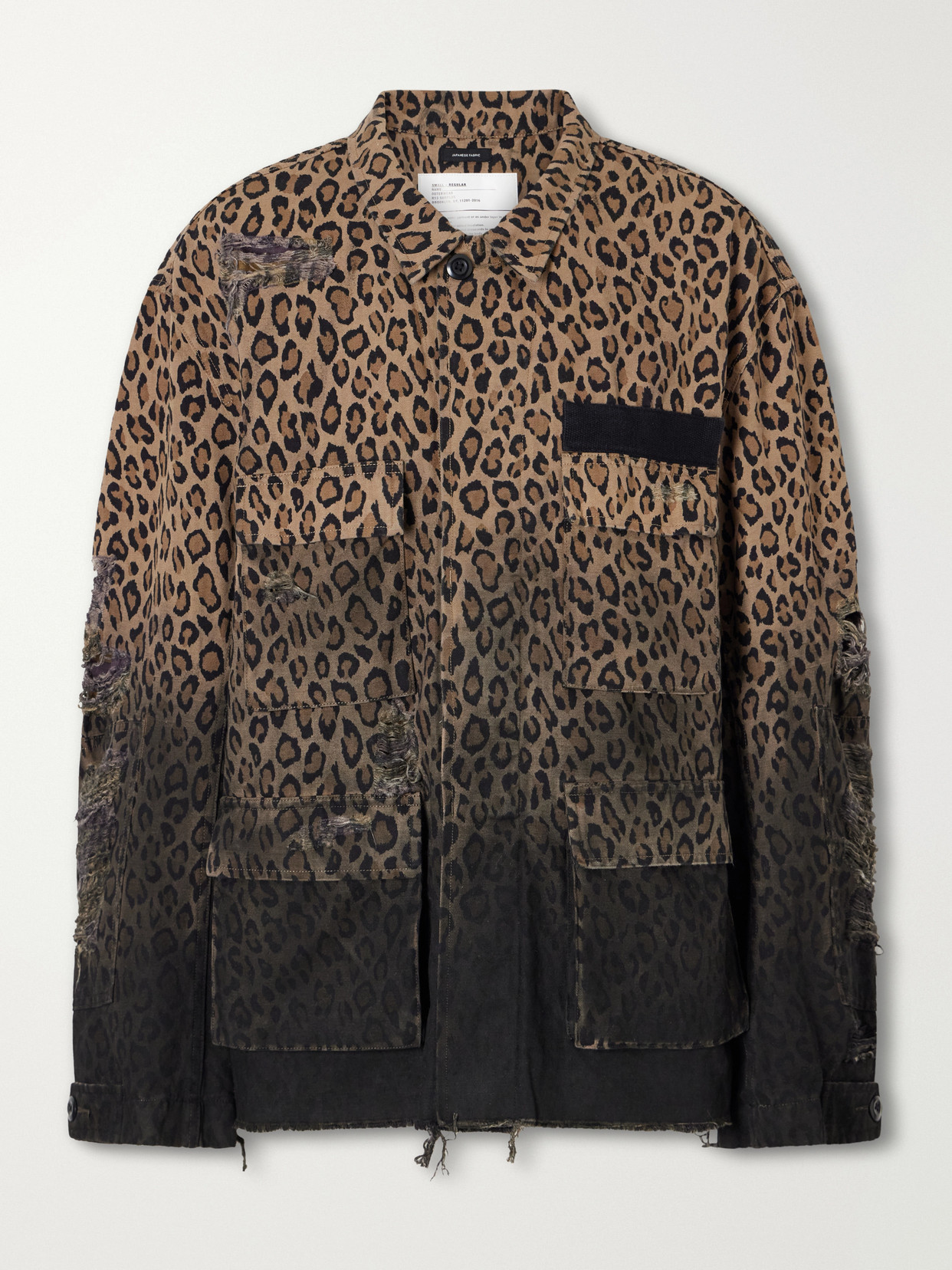 R13 Abu Distressed Leopard-print Cotton Jacket In Animal Print