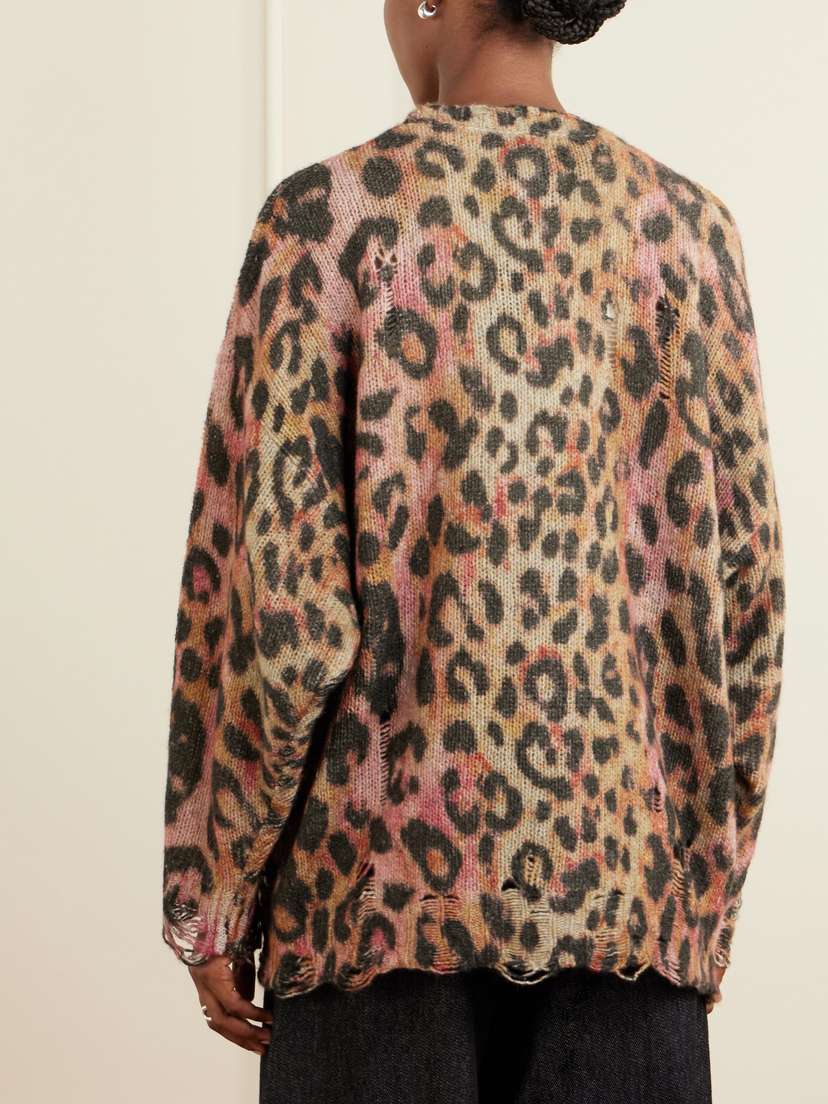 R13 Distressed Animal-print Cashmere Cardigan | Thumbnail 4 R13 Distressed Animal-print Cashmere Cardigan | Thumbnail 4