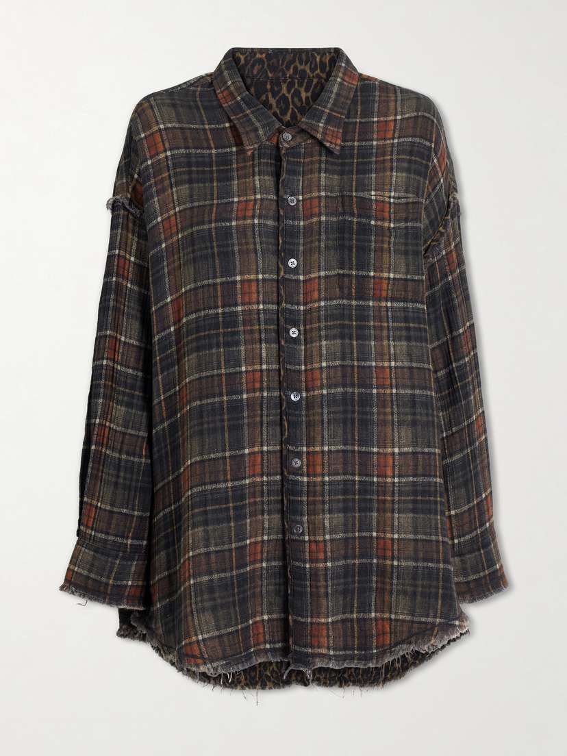 R13 Checked Cotton Reversible Shirt