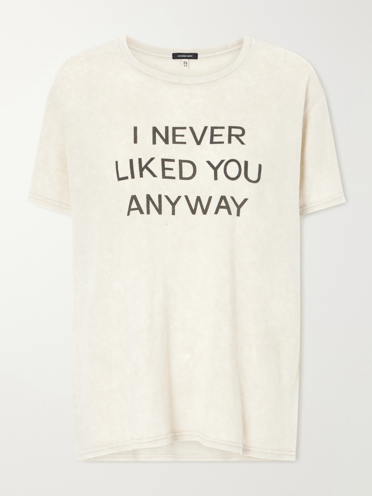 R13 Printed Cotton And Cashmere-blend T-shirt In Neutral