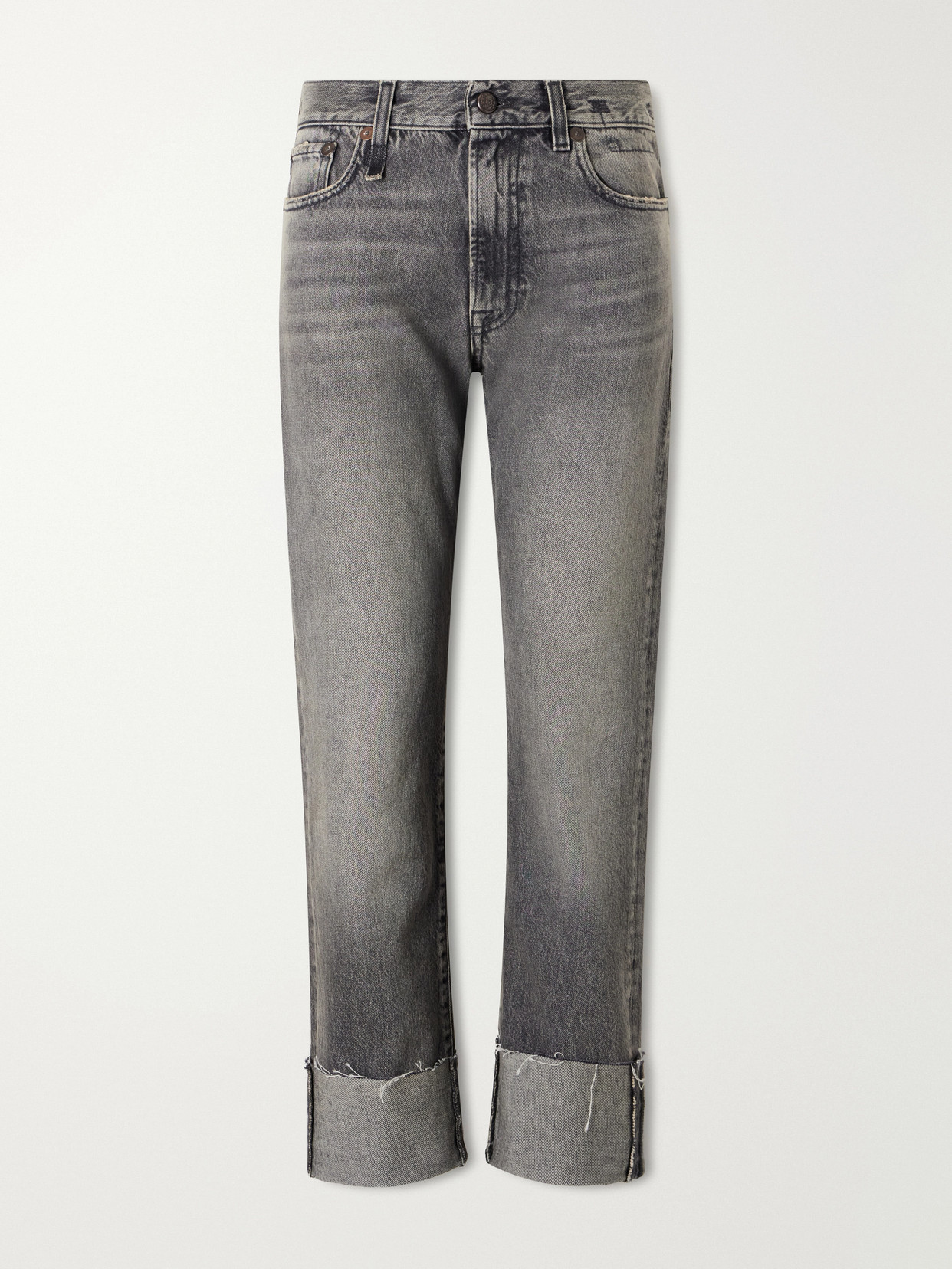 R13 Romeo Cropped Mid-rise Flared Jeans In Blue