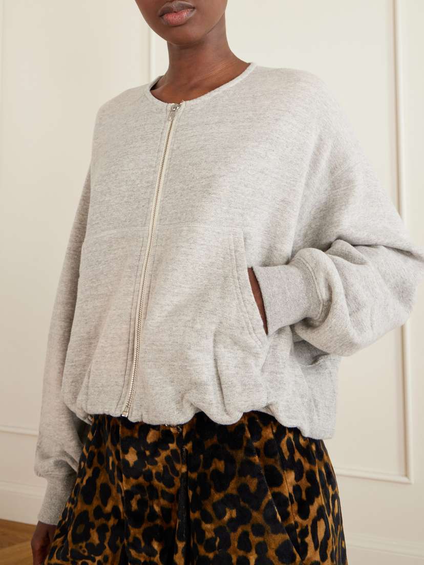 R13 Balloon Cotton-jersey Zip-up Sweatshirt | Thumbnail 4