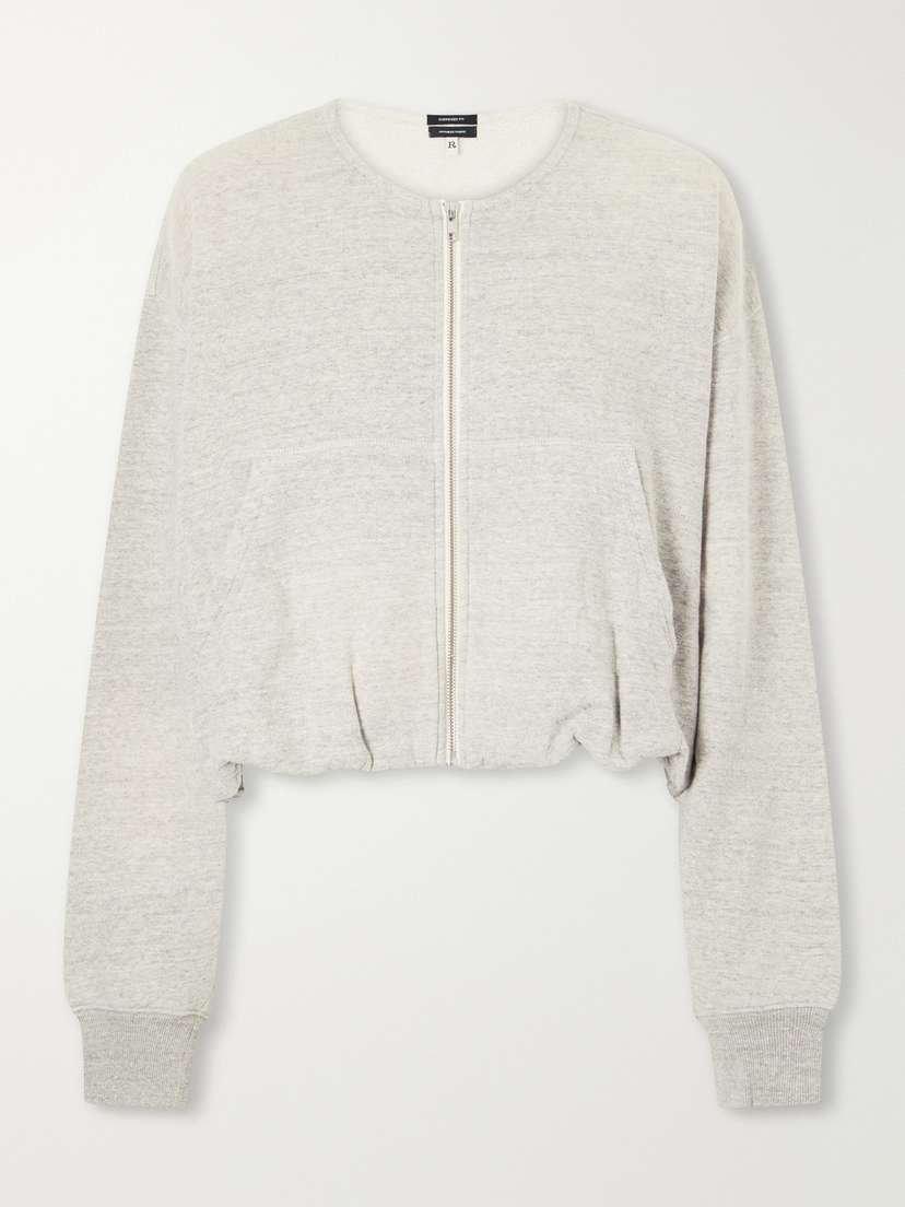 R13 Balloon Cotton-jersey Zip-up Sweatshirt