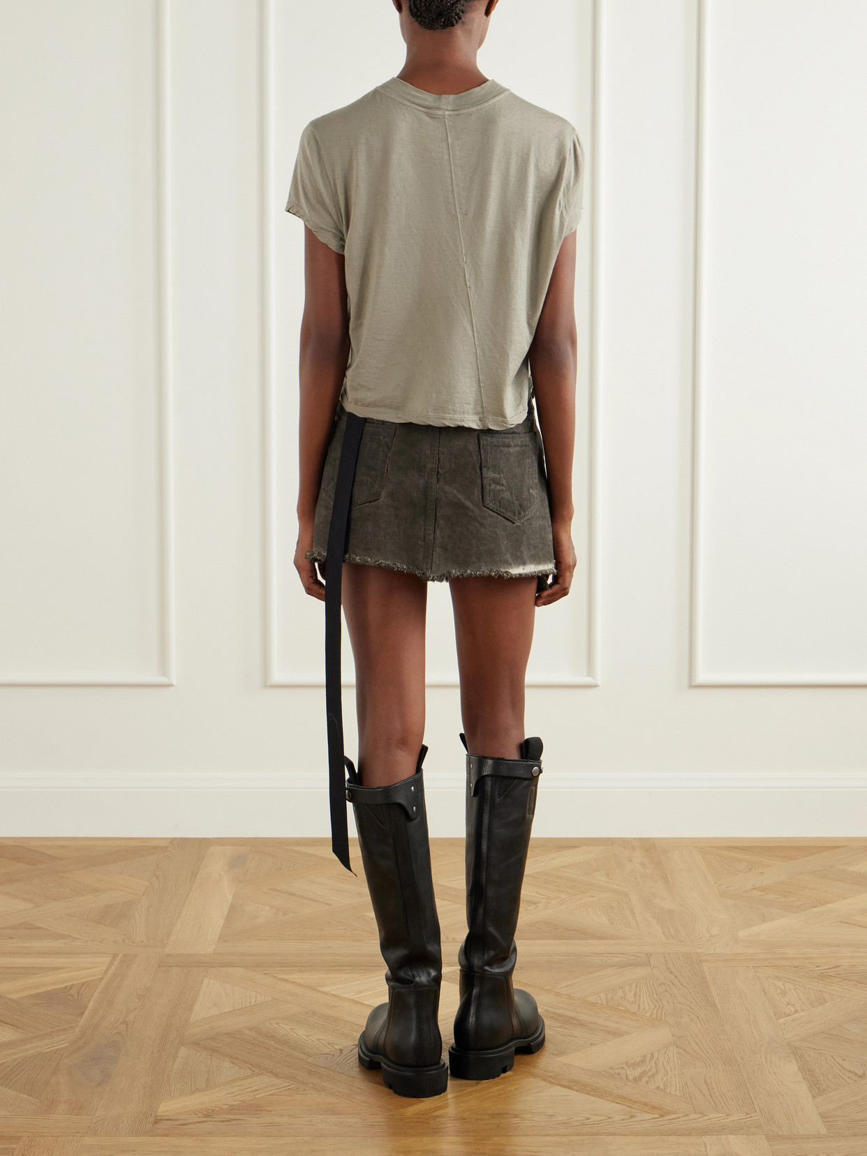 Drkshdw Cropped Cotton-Jersey T-Shirt