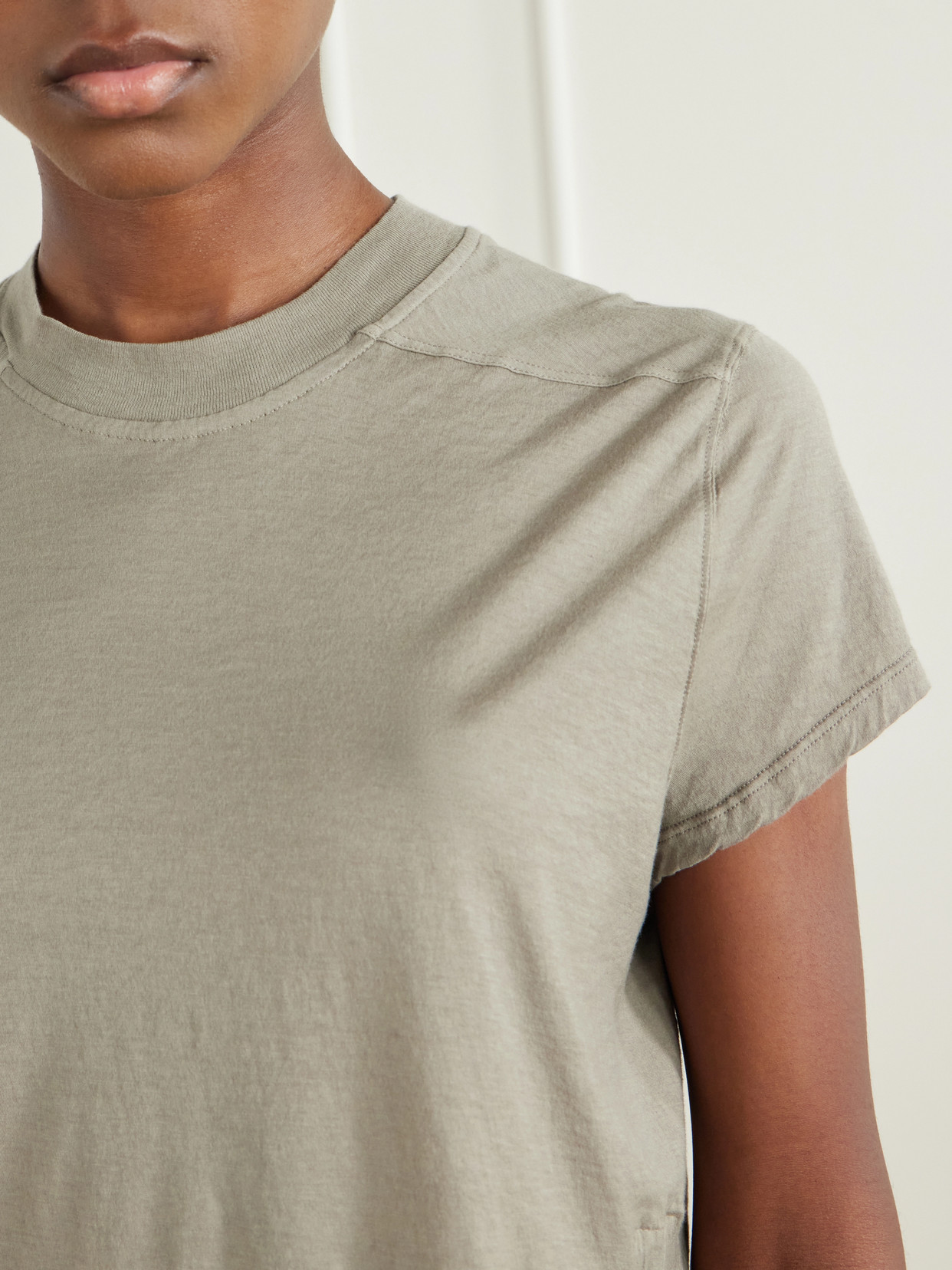 Drkshdw Cropped Cotton-Jersey T-Shirt