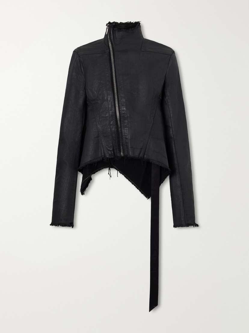 Rick Owens Naska Gary Distressed Waxed Denim Jacket