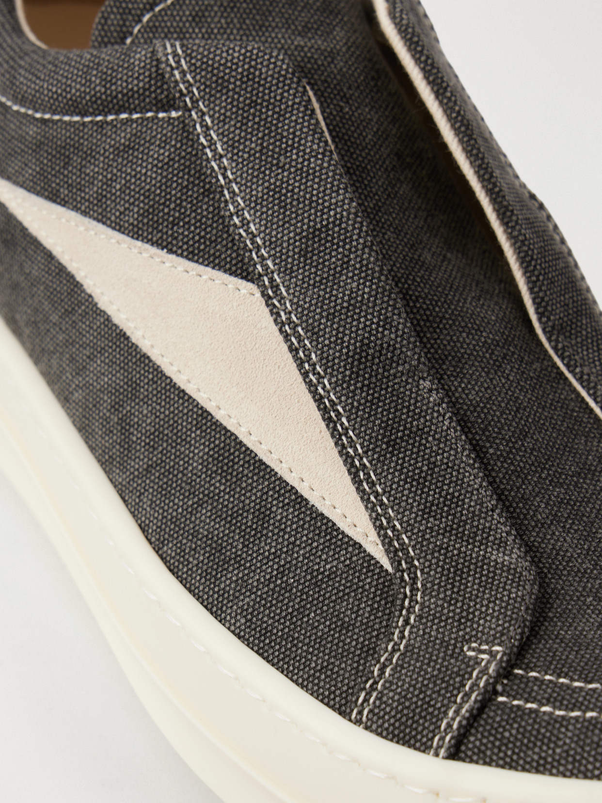 Drkshdw Laceless Vintage Suede-Trimmed Canvas Sneakers