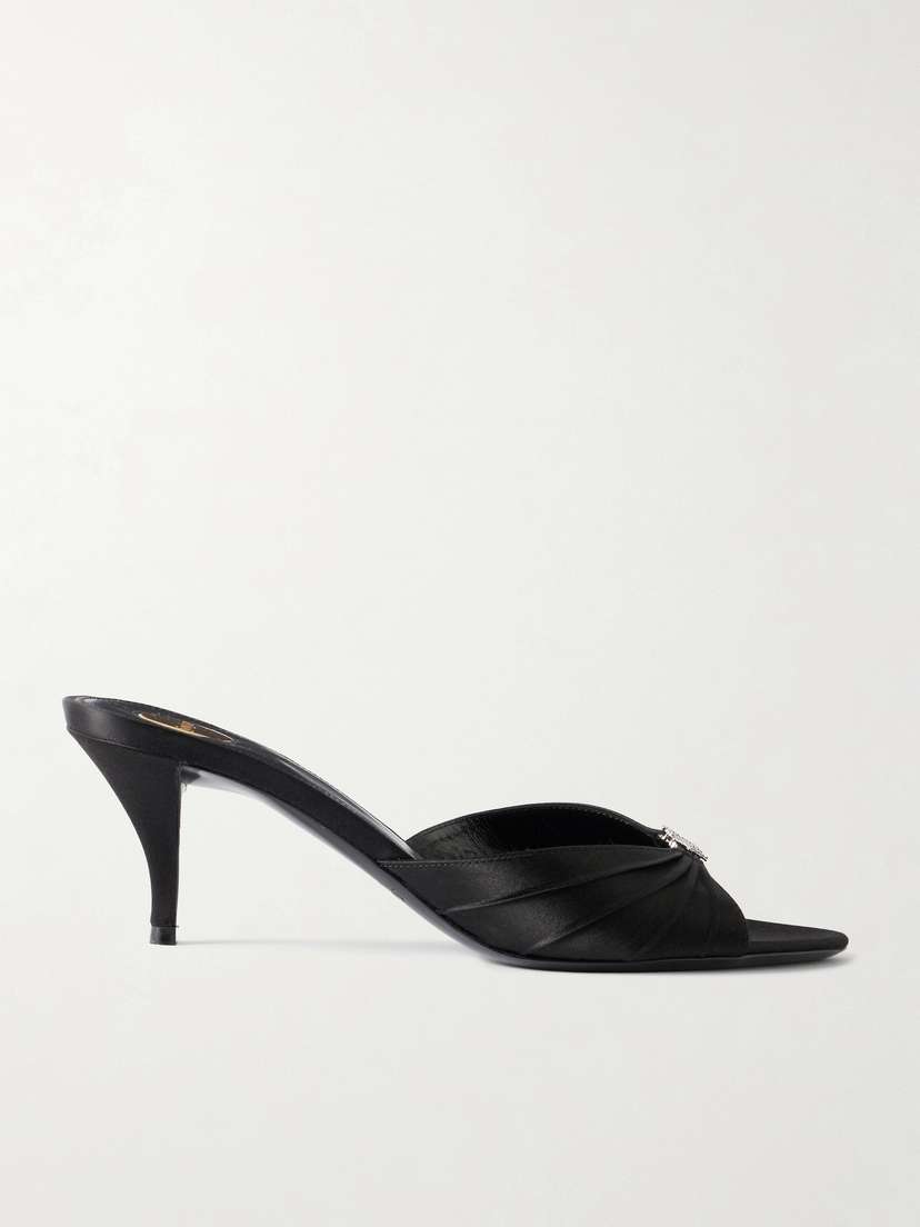 Saint Laurent Jerry 60 Embellished Satin Mules