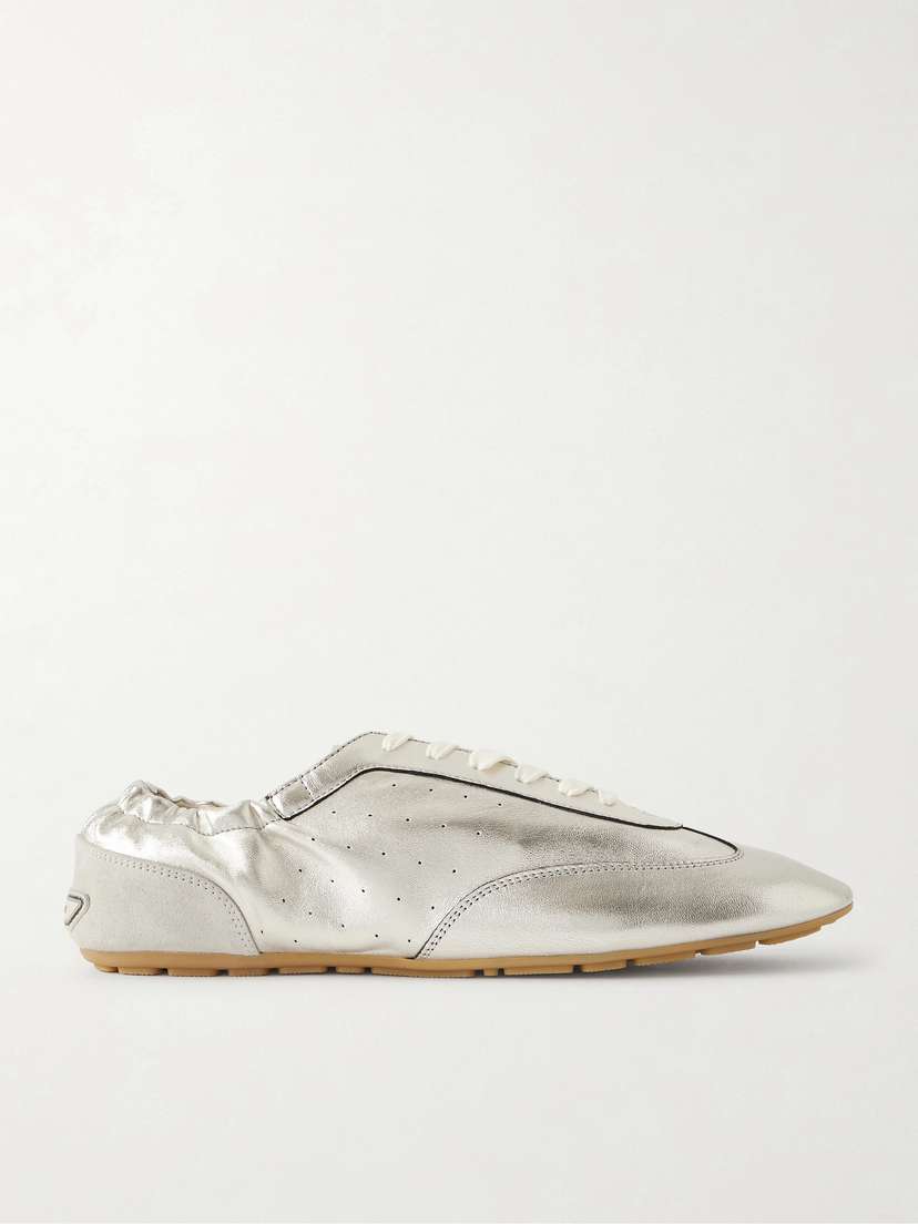Saint Laurent Lewis Metallic Leather Sneakers