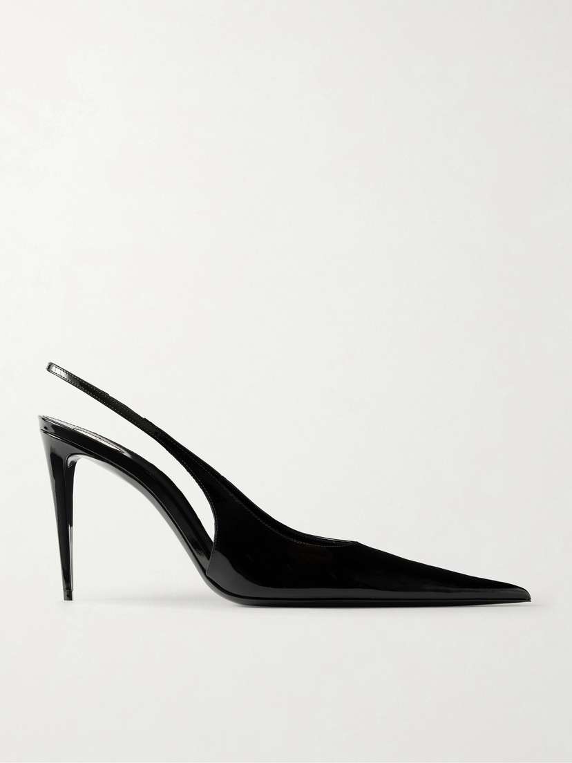 Saint Laurent Guermantes Patent-leather Slingback Pumps