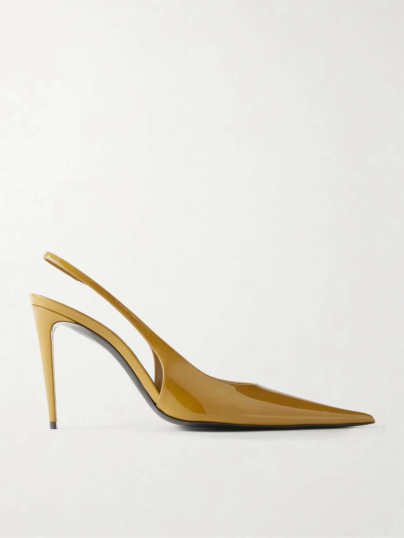 Saint Laurent Guermantes Patent-leather Slingback Pumps