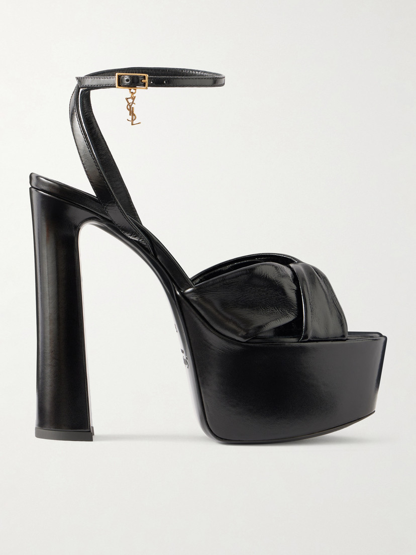 Franciane Velvet Platform Sandals Black