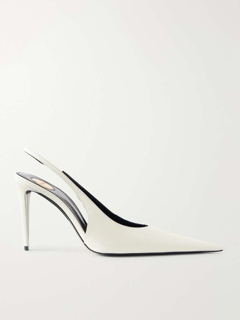 Saint Laurent Guermantes Leather Slingback Pumps