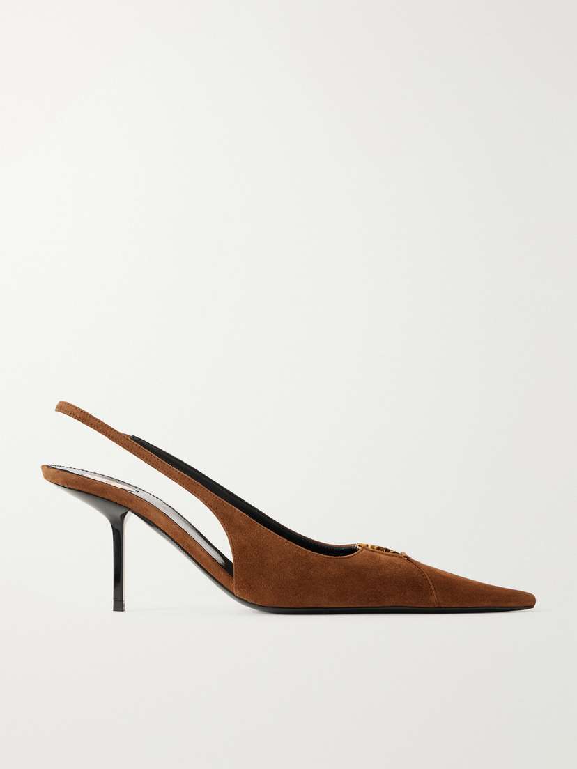 Saint Laurent Babylone Suede Slingback Pumps