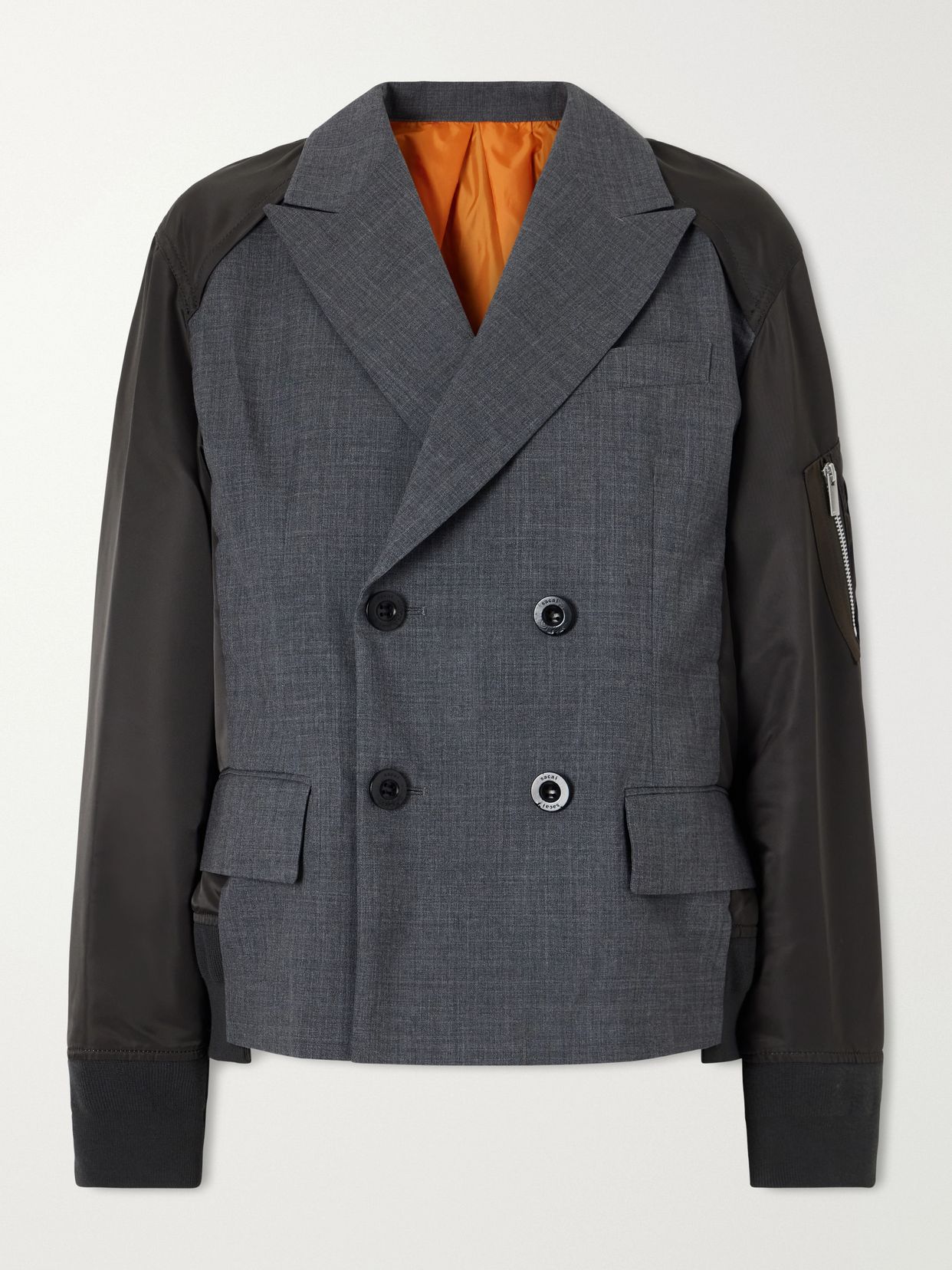 Shell-trimmed wool blazer