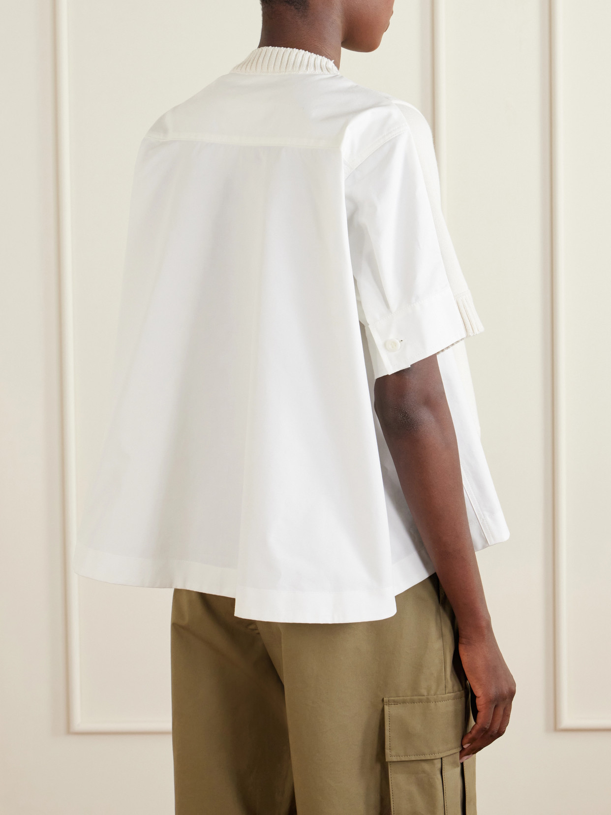 Layered Shell-Trimmed Cotton And Cashmere-Blend T-Shirt