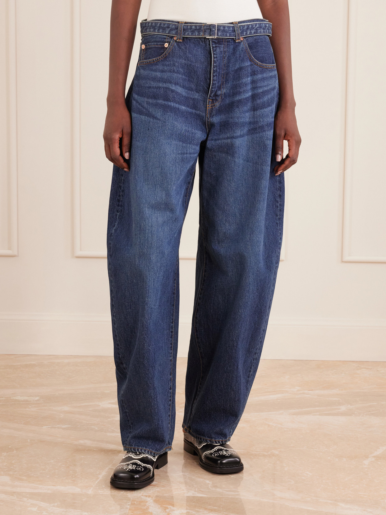 Belted High-Rise Wide- Leg