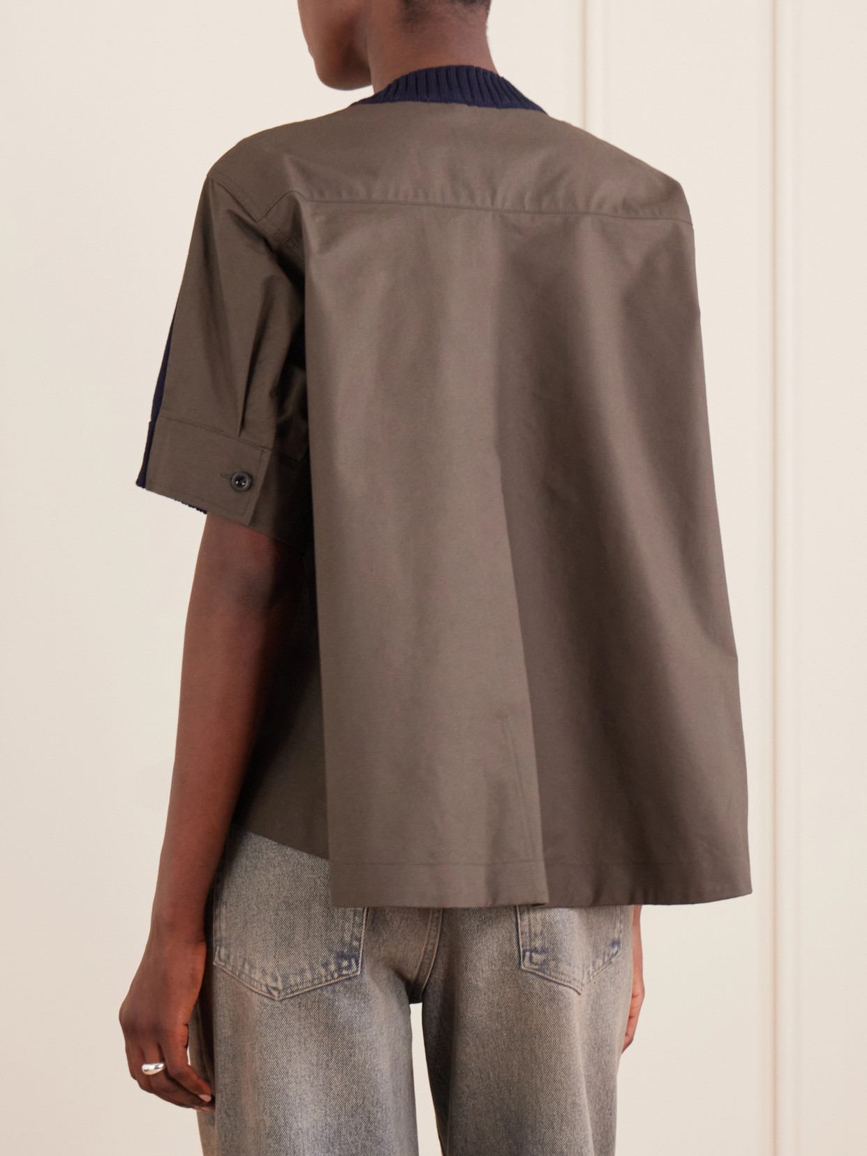 Layered Shell-Trimmed Cotton And Cashmere-Blend T-Shirt