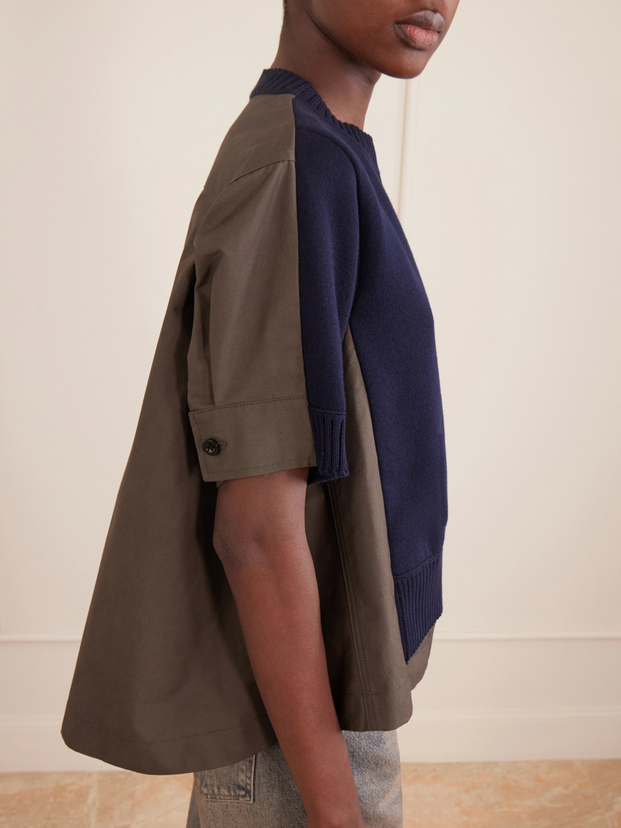 Layered Shell-Trimmed Cotton And Cashmere-Blend T-Shirt