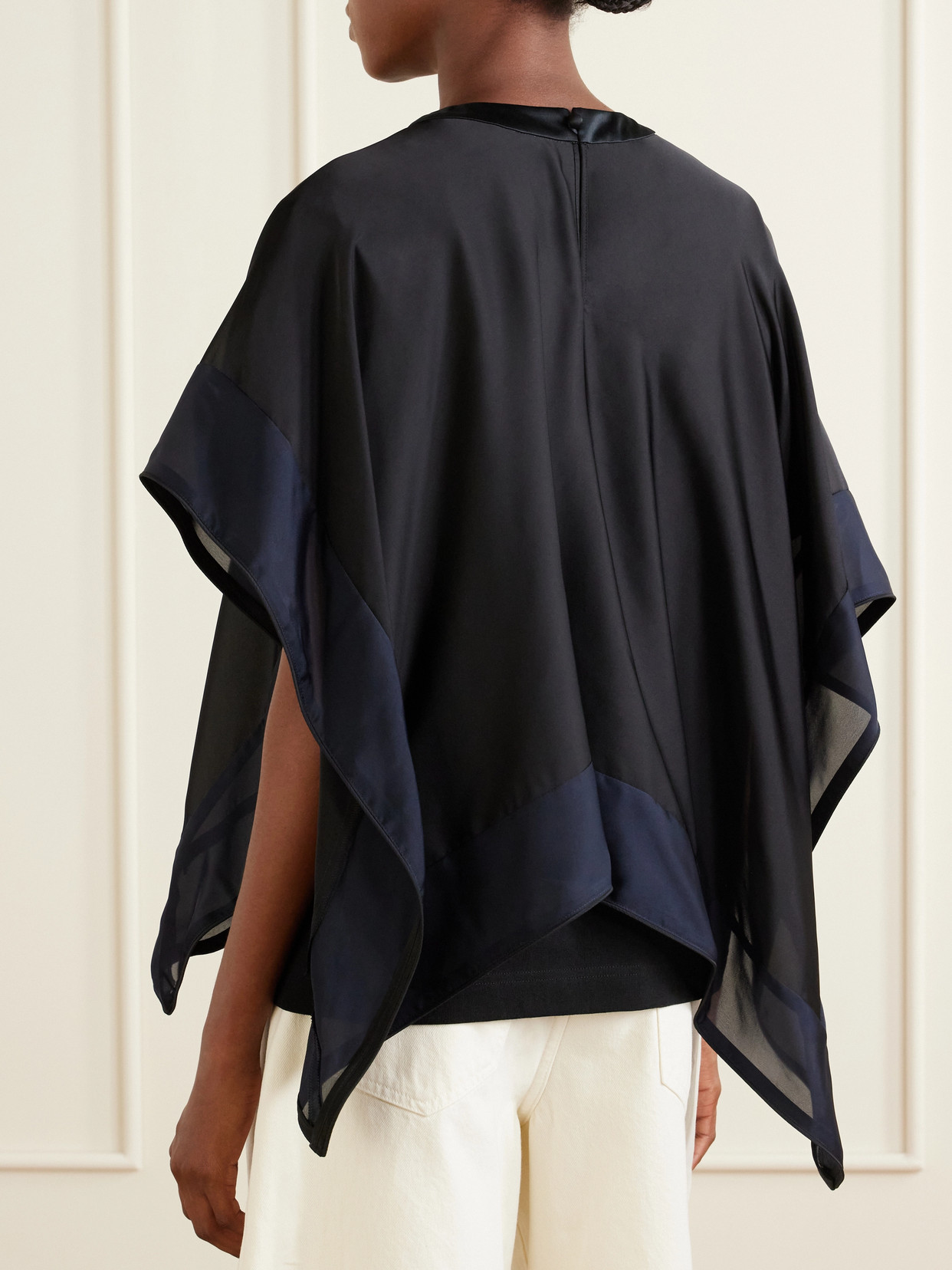 Layered Cotton-Trimmed Blouse