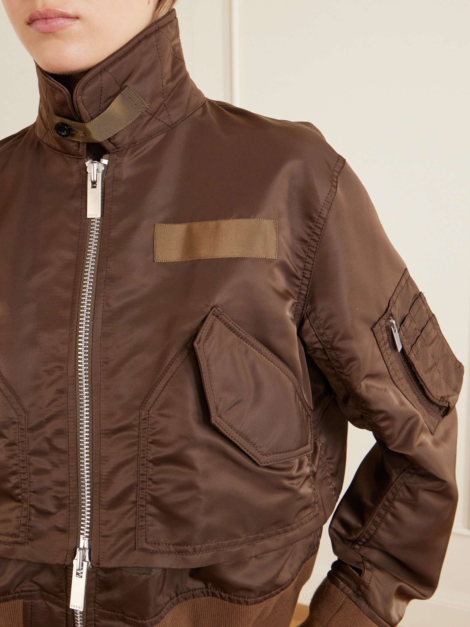 SACAI Cropped padded shell bomber | NET-A-PORTER