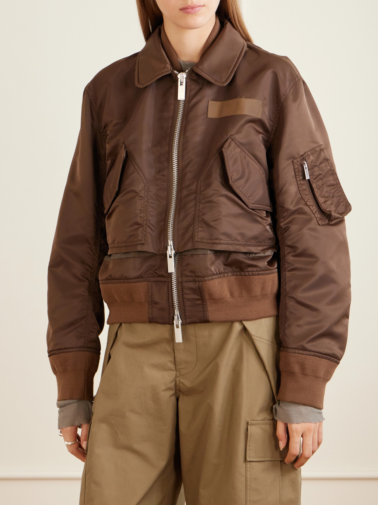 Cropped Padded Shell Bomber