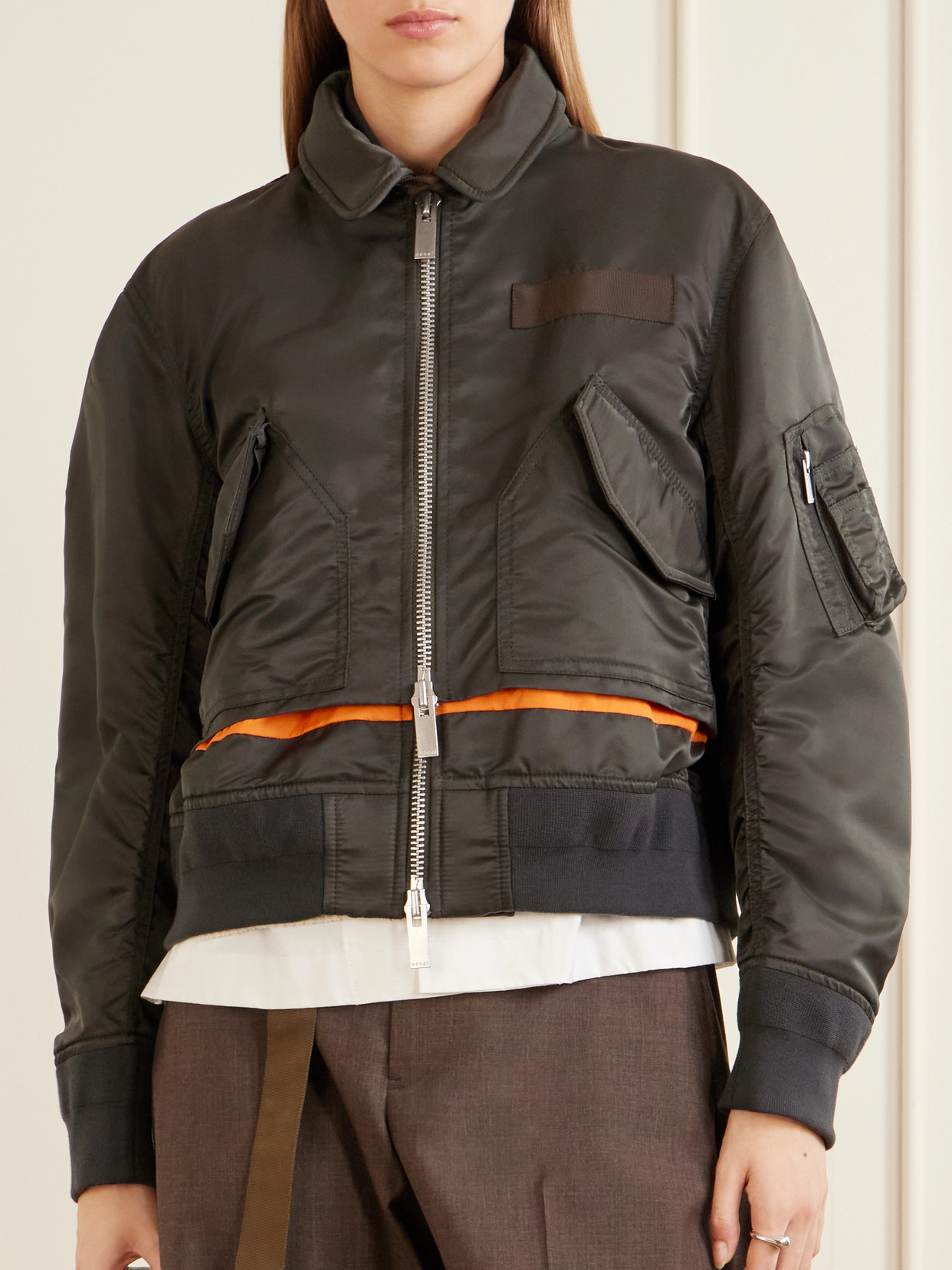 Cropped Padded Shell Bomber