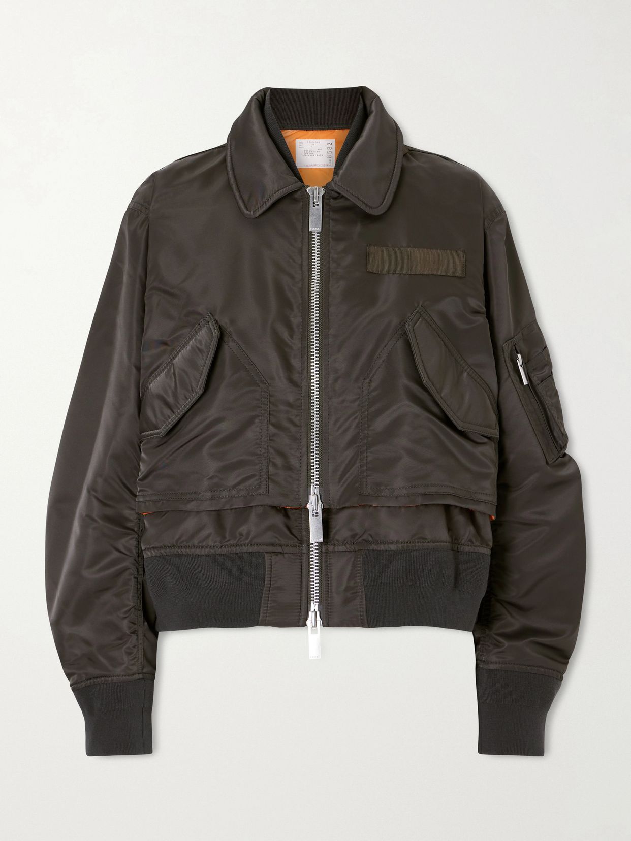 Cropped padded shell bomber